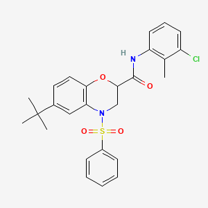 6-tert-butyl-N-(3-chloro-2-methylphenyl)-4-(phenylsulfonyl)-3,4-dihydro-2H-1,4-benzoxazine-2-carboxamide