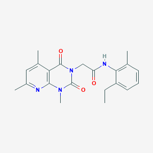 molecular formula C21H24N4O3 B11227190 N-(2-ethyl-6-methylphenyl)-2-(1,5,7-trimethyl-2,4-dioxo-1,4-dihydropyrido[2,3-d]pyrimidin-3(2H)-yl)acetamide 