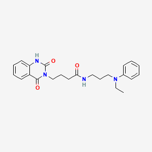 4-(2,4-dioxo-1,2-dihydroquinazolin-3(4H)-yl)-N-(3-(ethyl(phenyl)amino)propyl)butanamide