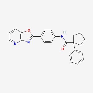 molecular formula C24H21N3O2 B11227239 N-[4-([1,3]oxazolo[4,5-b]pyridin-2-yl)phenyl]-1-phenylcyclopentanecarboxamide 