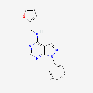 molecular formula C17H15N5O B11227247 N-(furan-2-ylmethyl)-1-(3-methylphenyl)pyrazolo[3,4-d]pyrimidin-4-amine 