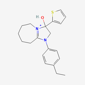 1-(4-Ethylphenyl)-3-hydroxy-3-(2-thienyl)-2,5,6,7,8,9-hexahydro-3H-imidazo[1,2-A]azepin-1-ium