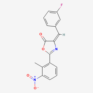 molecular formula C17H11FN2O4 B11227271 5(4H)-Oxazolone, 4-[(3-fluorophenyl)methylene]-2-(2-methyl-3-nitrophenyl)-, (4E)- CAS No. 1321830-00-5