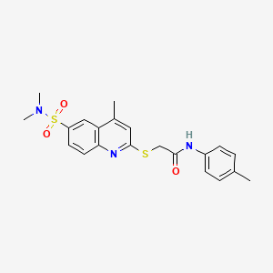 2-{[6-(dimethylsulfamoyl)-4-methylquinolin-2-yl]sulfanyl}-N-(4-methylphenyl)acetamide