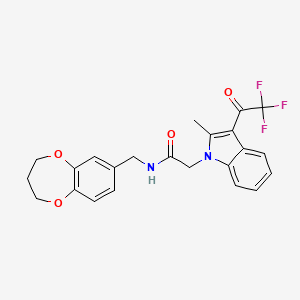 N-(3,4-dihydro-2H-1,5-benzodioxepin-7-ylmethyl)-2-[2-methyl-3-(trifluoroacetyl)-1H-indol-1-yl]acetamide