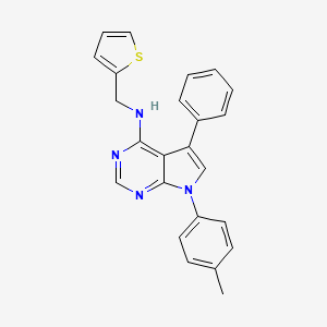 molecular formula C24H20N4S B11227336 7-(4-methylphenyl)-5-phenyl-N-(thiophen-2-ylmethyl)-7H-pyrrolo[2,3-d]pyrimidin-4-amine 