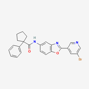 N-[2-(5-bromopyridin-3-yl)-1,3-benzoxazol-5-yl]-1-phenylcyclopentanecarboxamide