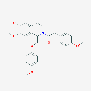 1-(6,7-dimethoxy-1-((4-methoxyphenoxy)methyl)-3,4-dihydroisoquinolin-2(1H)-yl)-2-(4-methoxyphenyl)ethanone