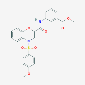 molecular formula C24H22N2O7S B11227381 methyl 3-[({4-[(4-methoxyphenyl)sulfonyl]-3,4-dihydro-2H-1,4-benzoxazin-2-yl}carbonyl)amino]benzoate 