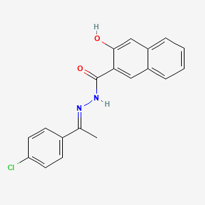 molecular formula C19H15ClN2O2 B11227382 N'-[(1E)-1-(4-chlorophenyl)ethylidene]-3-hydroxynaphthalene-2-carbohydrazide 