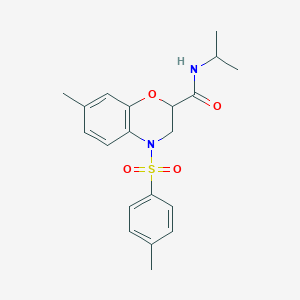 7-methyl-4-[(4-methylphenyl)sulfonyl]-N-(propan-2-yl)-3,4-dihydro-2H-1,4-benzoxazine-2-carboxamide