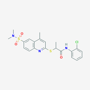 N-(2-chlorophenyl)-2-{[6-(dimethylsulfamoyl)-4-methylquinolin-2-yl]sulfanyl}propanamide