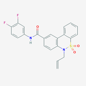 6-allyl-N-(3,4-difluorophenyl)-6H-dibenzo[c,e][1,2]thiazine-9-carboxamide 5,5-dioxide