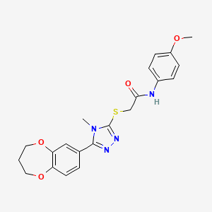 2-{[5-(3,4-dihydro-2H-1,5-benzodioxepin-7-yl)-4-methyl-4H-1,2,4-triazol-3-yl]sulfanyl}-N-(4-methoxyphenyl)acetamide