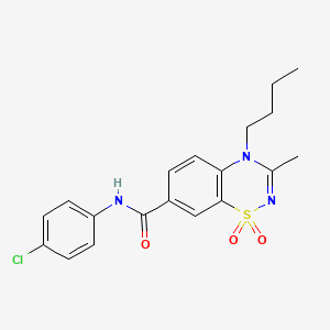 4-butyl-N-(4-chlorophenyl)-3-methyl-4H-1,2,4-benzothiadiazine-7-carboxamide 1,1-dioxide