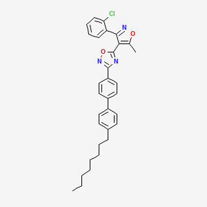 molecular formula C32H32ClN3O2 B11227443 5-[3-(2-Chlorophenyl)-5-methyl-1,2-oxazol-4-yl]-3-(4'-octylbiphenyl-4-yl)-1,2,4-oxadiazole 