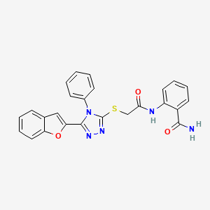 2-[({[5-(1-benzofuran-2-yl)-4-phenyl-4H-1,2,4-triazol-3-yl]sulfanyl}acetyl)amino]benzamide