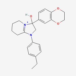 3-(2,3-Dihydro-1,4-benzodioxin-6-yl)-1-(4-ethylphenyl)-3-hydroxy-2,3,5,6,7,8-hexahydroimidazo[1,2-a]pyridin-1-ium