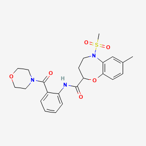 7-methyl-5-(methylsulfonyl)-N-[2-(morpholin-4-ylcarbonyl)phenyl]-2,3,4,5-tetrahydro-1,5-benzoxazepine-2-carboxamide