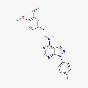 molecular formula C22H23N5O2 B11227488 N-[2-(3,4-dimethoxyphenyl)ethyl]-1-(4-methylphenyl)-1H-pyrazolo[3,4-d]pyrimidin-4-amine 