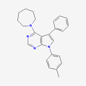 molecular formula C25H26N4 B11227489 4-(azepan-1-yl)-7-(4-methylphenyl)-5-phenyl-7H-pyrrolo[2,3-d]pyrimidine 