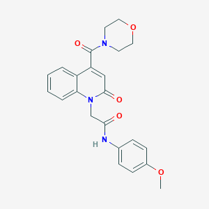 molecular formula C23H23N3O5 B11227490 N-(4-methoxyphenyl)-2-[4-(morpholin-4-ylcarbonyl)-2-oxoquinolin-1(2H)-yl]acetamide 