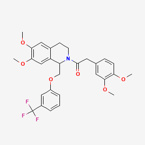 1-(6,7-dimethoxy-1-((3-(trifluoromethyl)phenoxy)methyl)-3,4-dihydroisoquinolin-2(1H)-yl)-2-(3,4-dimethoxyphenyl)ethanone