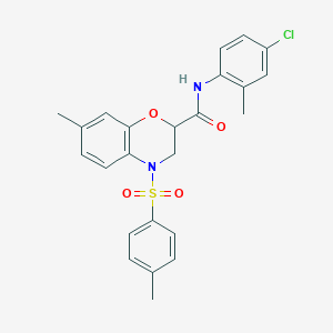 N-(4-chloro-2-methylphenyl)-7-methyl-4-[(4-methylphenyl)sulfonyl]-3,4-dihydro-2H-1,4-benzoxazine-2-carboxamide