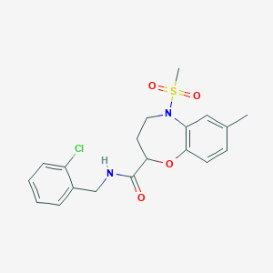 N-(2-chlorobenzyl)-7-methyl-5-(methylsulfonyl)-2,3,4,5-tetrahydro-1,5-benzoxazepine-2-carboxamide