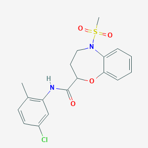 N-(5-chloro-2-methylphenyl)-5-(methylsulfonyl)-2,3,4,5-tetrahydro-1,5-benzoxazepine-2-carboxamide