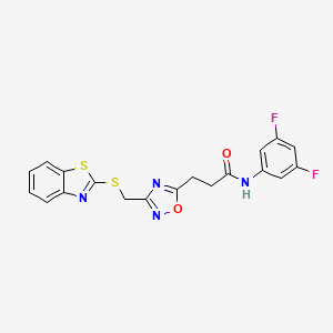 3-{3-[(1,3-benzothiazol-2-ylsulfanyl)methyl]-1,2,4-oxadiazol-5-yl}-N-(3,5-difluorophenyl)propanamide