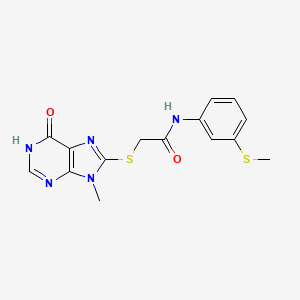 2-[(9-methyl-6-oxo-6,9-dihydro-1H-purin-8-yl)sulfanyl]-N-[3-(methylsulfanyl)phenyl]acetamide