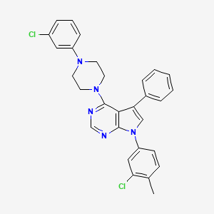 7-(3-chloro-4-methylphenyl)-4-[4-(3-chlorophenyl)piperazin-1-yl]-5-phenyl-7H-pyrrolo[2,3-d]pyrimidine