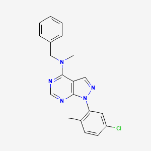 molecular formula C20H18ClN5 B11227623 N-benzyl-1-(5-chloro-2-methylphenyl)-N-methyl-1H-pyrazolo[3,4-d]pyrimidin-4-amine 