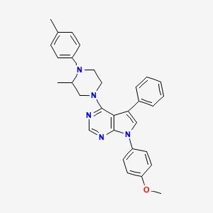 7-(4-methoxyphenyl)-4-[3-methyl-4-(4-methylphenyl)piperazin-1-yl]-5-phenyl-7H-pyrrolo[2,3-d]pyrimidine