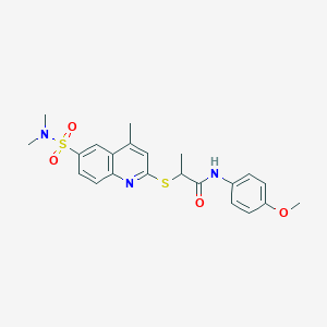 2-{[6-(dimethylsulfamoyl)-4-methylquinolin-2-yl]sulfanyl}-N-(4-methoxyphenyl)propanamide