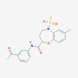 N-(3-acetylphenyl)-7-methyl-5-(methylsulfonyl)-2,3,4,5-tetrahydro-1,5-benzoxazepine-2-carboxamide