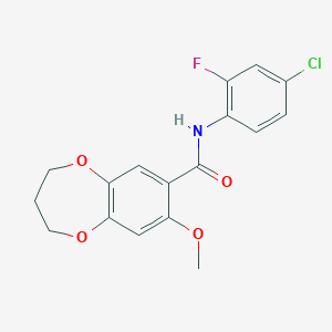 N-(4-chloro-2-fluorophenyl)-8-methoxy-3,4-dihydro-2H-1,5-benzodioxepine-7-carboxamide