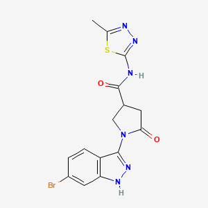 1-(6-bromo-1H-indazol-3-yl)-N-(5-methyl-1,3,4-thiadiazol-2-yl)-5-oxopyrrolidine-3-carboxamide