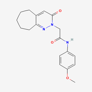 molecular formula C18H21N3O3 B11227672 N-(4-methoxyphenyl)-2-(3-oxo-3,5,6,7,8,9-hexahydro-2H-cyclohepta[c]pyridazin-2-yl)acetamide 