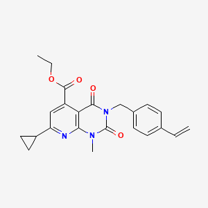 Ethyl 7-cyclopropyl-3-(4-ethenylbenzyl)-1-methyl-2,4-dioxo-1,2,3,4-tetrahydropyrido[2,3-d]pyrimidine-5-carboxylate