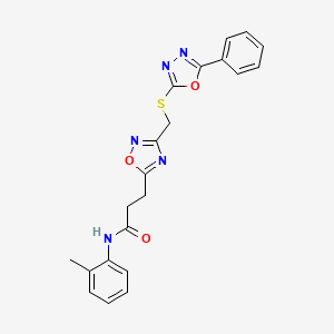 N-(2-methylphenyl)-3-(3-{[(5-phenyl-1,3,4-oxadiazol-2-yl)sulfanyl]methyl}-1,2,4-oxadiazol-5-yl)propanamide