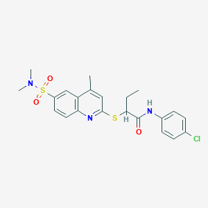 N-(4-chlorophenyl)-2-{[6-(dimethylsulfamoyl)-4-methylquinolin-2-yl]sulfanyl}butanamide