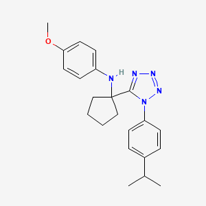 4-methoxy-N-(1-{1-[4-(propan-2-yl)phenyl]-1H-tetrazol-5-yl}cyclopentyl)aniline