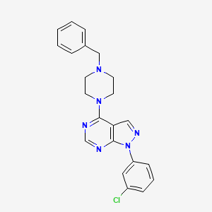 4-(4-benzylpiperazin-1-yl)-1-(3-chlorophenyl)-1H-pyrazolo[3,4-d]pyrimidine