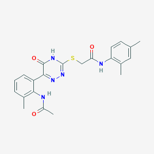 2-({6-[2-(acetylamino)-3-methylphenyl]-5-oxo-2,5-dihydro-1,2,4-triazin-3-yl}sulfanyl)-N-(2,4-dimethylphenyl)acetamide