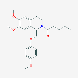 1-(6,7-dimethoxy-1-((4-methoxyphenoxy)methyl)-3,4-dihydroisoquinolin-2(1H)-yl)pentan-1-one