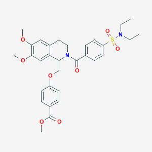 Methyl 4-({2-[4-(diethylsulfamoyl)benzoyl]-6,7-dimethoxy-1,2,3,4-tetrahydroisoquinolin-1-YL}methoxy)benzoate