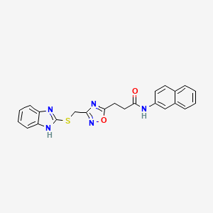 3-{3-[(1H-benzimidazol-2-ylsulfanyl)methyl]-1,2,4-oxadiazol-5-yl}-N-(naphthalen-2-yl)propanamide