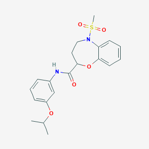 5-(methylsulfonyl)-N-[3-(propan-2-yloxy)phenyl]-2,3,4,5-tetrahydro-1,5-benzoxazepine-2-carboxamide